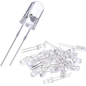 100 Pieces Clear LED Light Emitting Diodes Bulb LED Lamp, 5 mm (Multicolor)