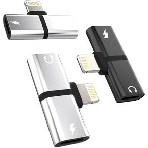 Iphone Headphone Splitter Dongle(3Pack)2in1 Dual Lightning Adapter Jack Adaptador Para Audio Charging AUX Cable Apple MFI Charge Music Converter Cord for 14 13 12 11 Pro Max Mini Xs X Xr 7 8 Plus iPad