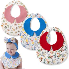 Muslin Baby Bibs for Girls & Boys 100% Cotton Baby Drool Bibs Teething and Drooling Bibs, Absorbent Bandana Bibs for Newborns