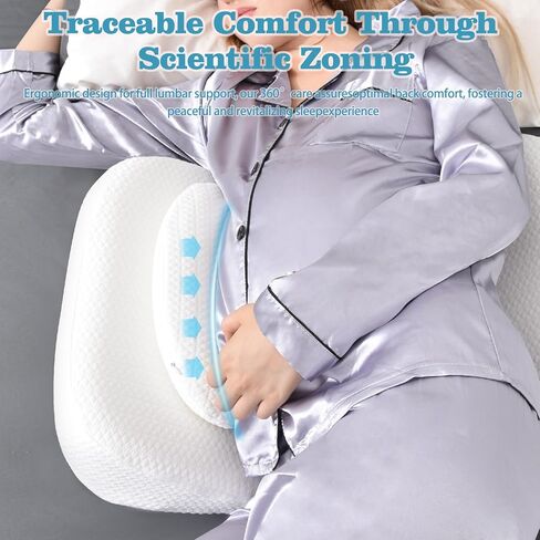 Pregnancy Pillows for Sleeping, Memory Foam Maternity Pillow for Side Sleeper, Pregnancy Body Pillow for Pregnant Women with Removable, Washable Cover, Support for Belly,Back, Legs (White) in Saudi Arabia