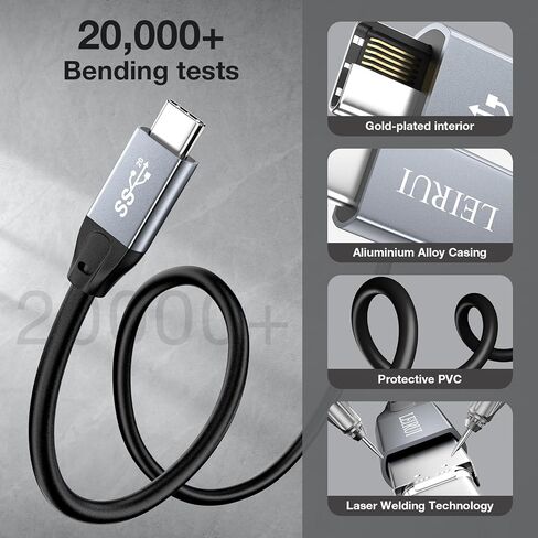 USB C to USB C Cable 20Gbps USB C 3.2 Data Cable 100W Fast Charging Type C to Type C Cord 5k/4k@60Hz Video Output for iPhone 15/15 pro, MacBook Air/Pro, iPad Pro 11/Air/Mini, Samsung Galaxy in Saudi Arabia