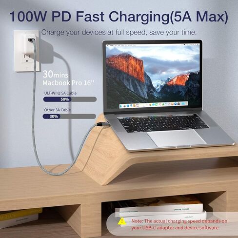 كابل USB C إلى USB C 20 جيجابت في الثانية كابل بيانات USB C 3.2 100 وات شحن سريع من النوع C إلى سلك C 5k/4k@60 هرتز لإخراج الفيديو لهاتف iPhone 15/15 pro وMacBook Air/Pro وiPad Pro 11/Air/Mini وSamsung Galaxy in Kuwait