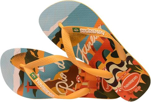 Havaianas للنساء - شبشب فليب فلوب بطباعة بطاقة بريدية - أصفر بوب - 7/8 in Saudi Arabia