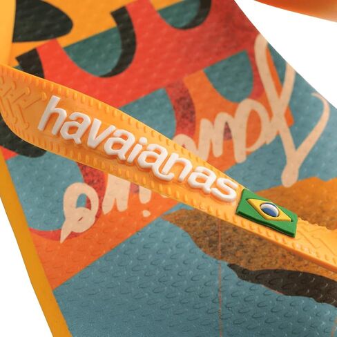 Havaianas للنساء - شبشب فليب فلوب بطباعة بطاقة بريدية - أصفر بوب - 7/8 in Saudi Arabia