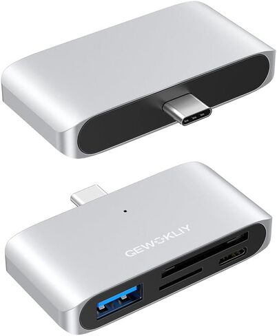 محور USB C، محطة إرساء USB C مع USB C إلى فتحتين قارئ بطاقة ذاكرة SD/Micro SD منافذ USB 3.0 USB C مزدوجة، قارئ بطاقة SD لأجهزة MacBook/iPhone 15 Pro Max/iPad/أجهزة الكمبيوتر المحمولة | التوصيل والتشغيل in Saudi Arabia