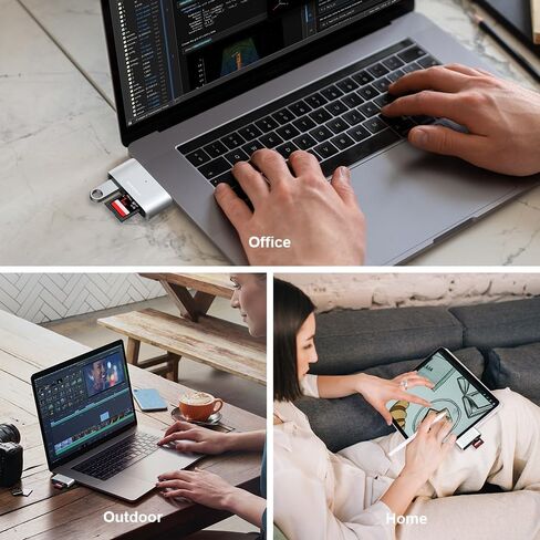 محور USB C، محطة إرساء USB C مع USB C إلى فتحتين قارئ بطاقة ذاكرة SD/Micro SD منافذ USB 3.0 USB C مزدوجة، قارئ بطاقة SD لأجهزة MacBook/iPhone 15 Pro Max/iPad/أجهزة الكمبيوتر المحمولة | التوصيل والتشغيل in Saudi Arabia