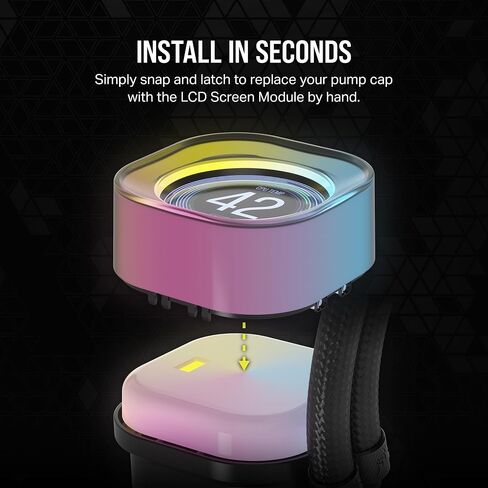 وحدة شاشة LCD CORSAIR iCUE Link AIO - شاشة IPS LCD مقاس 2.1 بوصة - 24 مصباح LED RGB قابل للتوجيه بشكل فردي - تركيب بدون أدوات - أبيض in Saudi Arabia