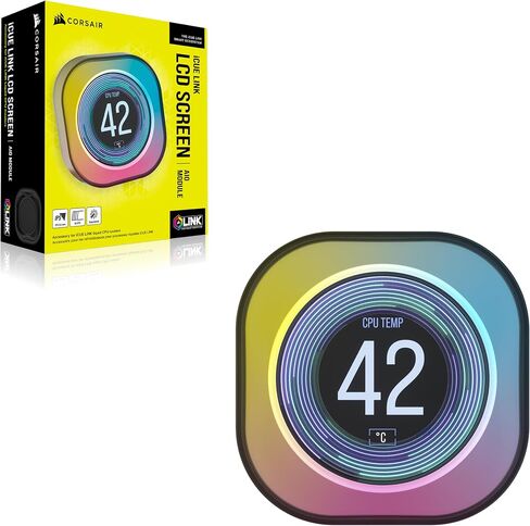وحدة شاشة LCD CORSAIR iCUE Link AIO - شاشة IPS LCD مقاس 2.1 بوصة - 24 مصباح LED RGB قابل للتوجيه بشكل فردي - تركيب بدون أدوات - أبيض in Saudi Arabia