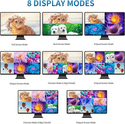 4K HDMI Seamless Multi-Viewer 4x1, 4K@30Hz Quad HDMI Multiviewer Switcher 4 in 1 Out w/IR Remote for PC, Laptop, Security Camera, Fire Stick, Roku, Game (4 Modes Displays) in Saudi Arabia
