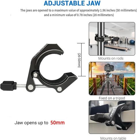 Super Clamp Multi-Function Strong Clip with 1/4" Screw Hole for Photo Photography Studio Video Light Tripod Microphone (Black) in Saudi Arabia