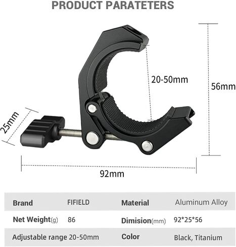 Super Clamp Multi-Function Strong Clip with 1/4" Screw Hole for Photo Photography Studio Video Light Tripod Microphone (Black) in Saudi Arabia