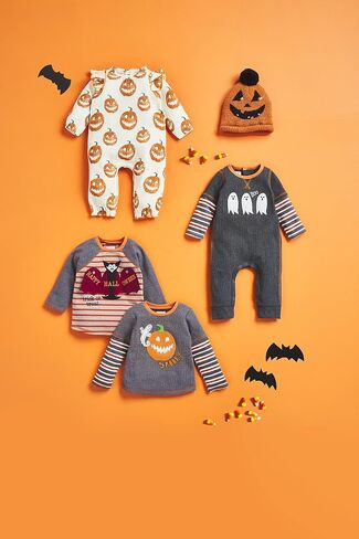 Mud Pie Baby-girls Halloween Pumpkin Outfit Mud Pie Baby Girl Halloween Pumpkin Outfit، كريمي/برتقالي، 6-9 أشهر in Saudi Arabia
