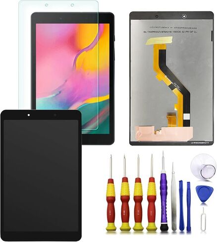 AQNEUKZ شاشة LCD تعمل باللمس محول رقمي لهاتف Samsung Galaxy Tab A 8.0 2019 T290 SM-T290 قطع غيار مع أداة وواقي زجاجي in Kuwait