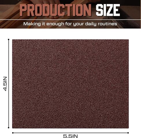 Blosssound 55 Pcs 1/4 Sheets Sandpaper 5.5 x 4.5 Palm Sander Sandpaper 5 of Each Grit 60, 80, 100, 120, 150, 180, 240, 320, 400, 600, 800 Sandpaper Assortment with Hook and Loop for Wood Automotive in Saudi Arabia