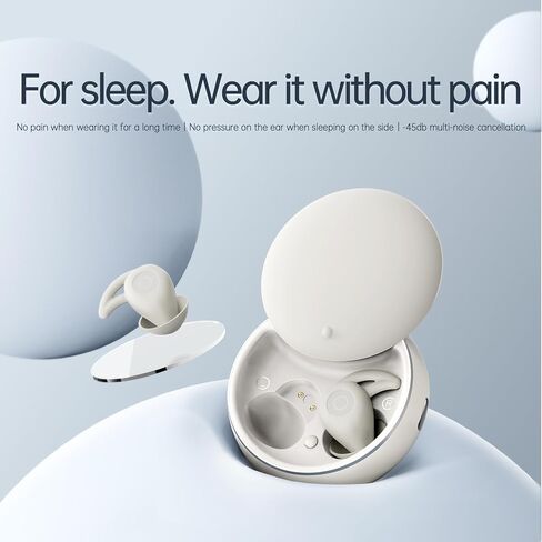 PmJebe Invisible Sleep Headphones, Noise Blocking Sleep Earbuds，Compact Design for Side Sleepers ，Immersive Audio Spatialized Sound(White) in Saudi Arabia