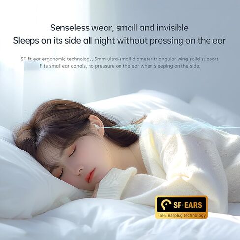 PmJebe Invisible Sleep Headphones, Noise Blocking Sleep Earbuds，Compact Design for Side Sleepers ，Immersive Audio Spatialized Sound(White) in Saudi Arabia