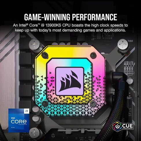 Corsair Vengeance i8100 Series Gaming PC - Liquid Cooled Intel Core i9 13900KS CPU - NVIDIA GeForce RTX 4090 GPU - 64GB Dominator Platinum RGB DDR5 Memory - 2TB M.2 SSD - Black in Saudi Arabia