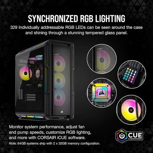Corsair Vengeance i8100 Series Gaming PC - Liquid Cooled Intel Core i9 13900KS CPU - NVIDIA GeForce RTX 4090 GPU - 64GB Dominator Platinum RGB DDR5 Memory - 2TB M.2 SSD - Black in Saudi Arabia