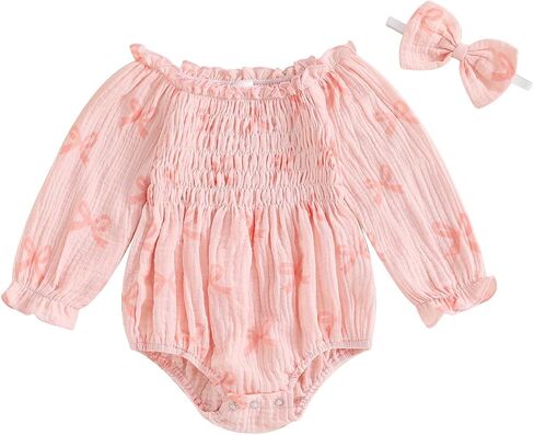 Newborn Pumpkin Outfit Infant Baby Girl Halloween Clothes Ruffle Long Sleeve Bubble Romper Bodysuit Fall Outfits in Saudi Arabia