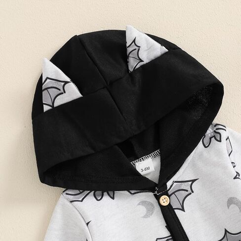 Ayalinggo Newborn Baby Girl Boy Halloween Pumpkin Hooded Outfit Ghost Romper Long Sleeve Bodysuit Infant Fall Clothes in Kuwait