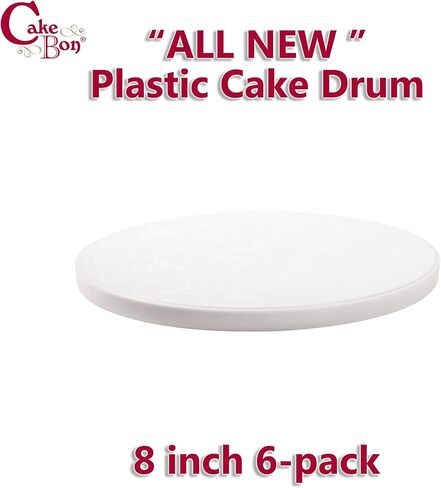 Cakebon White Plastic Reusable Cake Boards - 12 Inch Round, 1-Pack - Sturdy 1/2 Inch Thick Cake Drums - Professional Cake Rounds Cake Base in Saudi Arabia