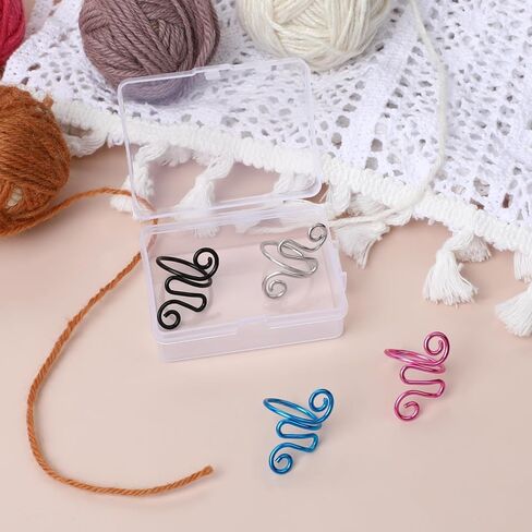 6Pcs Adjustable Hook Ring Handmade Crochet Tension Ring Finger Knitting Thimble Ring Companion Ring Left Right Yarn Tension Control Ring Accessories for Women Crocheters Lovers Mom Birthday in Kuwait