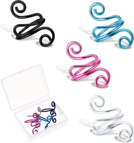6Pcs Adjustable Hook Ring Handmade Crochet Tension Ring Finger Knitting Thimble Ring Companion Ring Left Right Yarn Tension Control Ring Accessories for Women Crocheters Lovers Mom Birthday in Kuwait