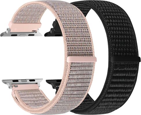 Nylon Sport Loop Band Compatible with Apple Watch Band 38mm 40mm 41mm 42mm 44mm 45mm 49mm Women Men, Adjustable Breathable Replacement Strap for iWatch Series 9 8 7 6 5 4 3 2 1 SE Ultra 2/1 in Saudi Arabia