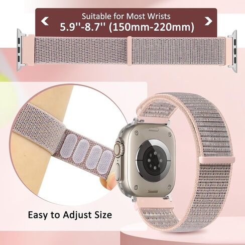 Nylon Sport Loop Band Compatible with Apple Watch Band 38mm 40mm 41mm 42mm 44mm 45mm 49mm Women Men, Adjustable Breathable Replacement Strap for iWatch Series 9 8 7 6 5 4 3 2 1 SE Ultra 2/1 in Saudi Arabia