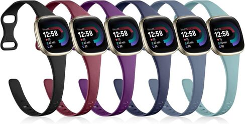 أساور Aceyoon متوافقة مع Fitbit Sense 2 / Sense Bands، Fitbit Versa 4 / Versa 3 Bands للنساء والرجال، حزام بديل من السيليكون الناعم المتين واستبدال سوار معصم الساعة الرياضية الرقيقة in Saudi Arabia