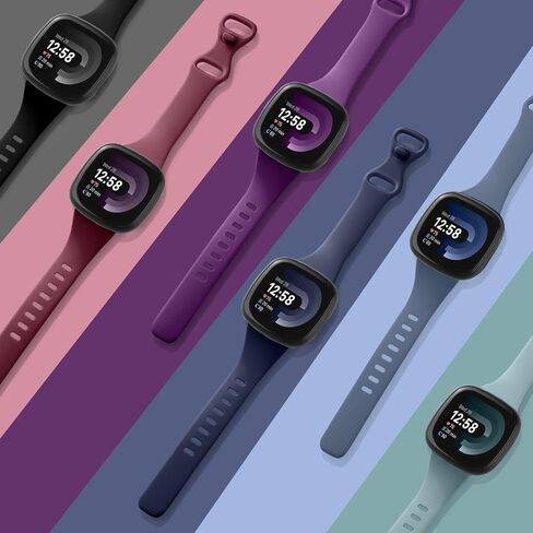 أساور Aceyoon متوافقة مع Fitbit Sense 2 / Sense Bands، Fitbit Versa 4 / Versa 3 Bands للنساء والرجال، حزام بديل من السيليكون الناعم المتين واستبدال سوار معصم الساعة الرياضية الرقيقة in Saudi Arabia