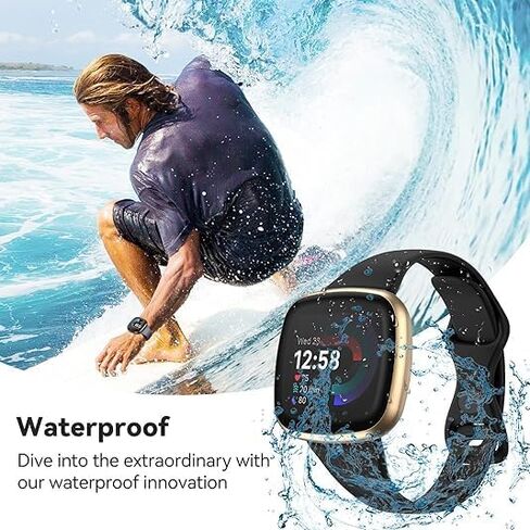 أساور Aceyoon متوافقة مع Fitbit Sense 2 / Sense Bands، Fitbit Versa 4 / Versa 3 Bands للنساء والرجال، حزام بديل من السيليكون الناعم المتين واستبدال سوار معصم الساعة الرياضية الرقيقة in Saudi Arabia
