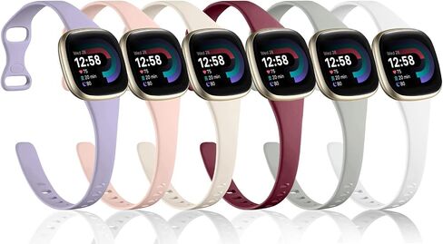 أساور Aceyoon متوافقة مع Fitbit Sense 2 / Sense Bands، Fitbit Versa 4 / Versa 3 Bands للنساء والرجال، حزام بديل من السيليكون الناعم المتين واستبدال سوار معصم الساعة الرياضية الرقيقة in Saudi Arabia