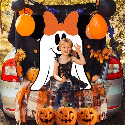 Halloween Trunk or Treat Decorations,Mouse Theme Pumpkin Trunk or Treat Backdrop for Halloween Car SUV Truck Garage Door Archway Decorations in Kuwait