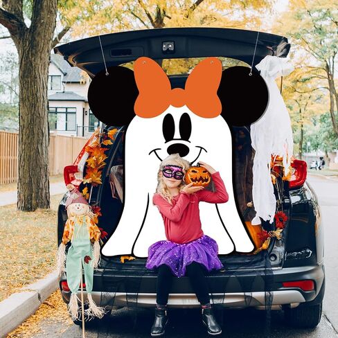 Halloween Trunk or Treat Decorations,Mouse Theme Pumpkin Trunk or Treat Backdrop for Halloween Car SUV Truck Garage Door Archway Decorations in Kuwait