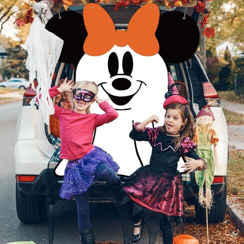 Halloween Trunk or Treat Decorations,Mouse Theme Pumpkin Trunk or Treat Backdrop for Halloween Car SUV Truck Garage Door Archway Decorations in Kuwait