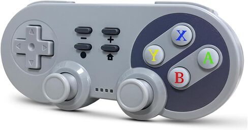 وحدة تحكم SWCTIM NES Pro لجهاز Nintendo Switch، لوحة ألعاب متوافقة مع NS/Switch OLED/Windows PC Classic NES Style مع التحكم والاهتزاز والتوربو والاستيقاظ (رمادي) in Kuwait