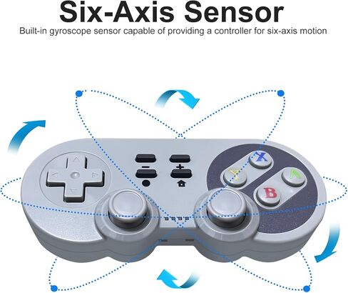 وحدة تحكم SWCTIM NES Pro لجهاز Nintendo Switch، لوحة ألعاب متوافقة مع NS/Switch OLED/Windows PC Classic NES Style مع التحكم والاهتزاز والتوربو والاستيقاظ (رمادي) in Kuwait