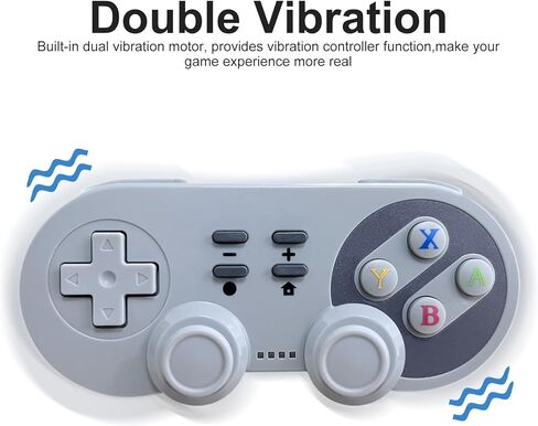 وحدة تحكم SWCTIM NES Pro لجهاز Nintendo Switch، لوحة ألعاب متوافقة مع NS/Switch OLED/Windows PC Classic NES Style مع التحكم والاهتزاز والتوربو والاستيقاظ (رمادي) in Kuwait