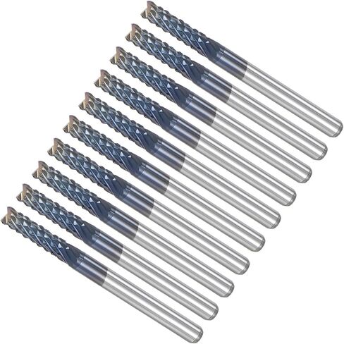 CoCud End Mill CNC Router Bits, 1/8" Shank 12mm Cutting 3mm Dia, Diamond Film Tungsten Carbide Milling Cutter Right Hand - (Applications: for CNC Drilling Engraving), 5-Pieces in Saudi Arabia