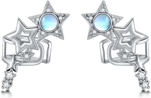 أصفاد أذن الورد/اليعسوب/الفراشة للأذنين غير المثقوبة 925 أقراط من الفضة الاسترليني أصفاد غضروف هدايا عيد الميلاد للنساء والفتيات in Kuwait