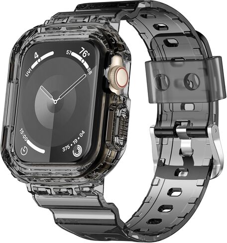 Compatible with Apple Watch Band 40mm 38mm 41mm 42mm 44mm 45mm 49mm Women Men, Crystals Clear Wristband with Bumper Case for iWatch Ultra 2/1 Series 9 8 7 SE/6 5 4 3 2 1 in Kuwait