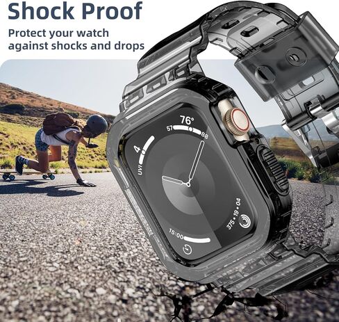 Compatible with Apple Watch Band 40mm 38mm 41mm 42mm 44mm 45mm 49mm Women Men, Crystals Clear Wristband with Bumper Case for iWatch Ultra 2/1 Series 9 8 7 SE/6 5 4 3 2 1 in Kuwait