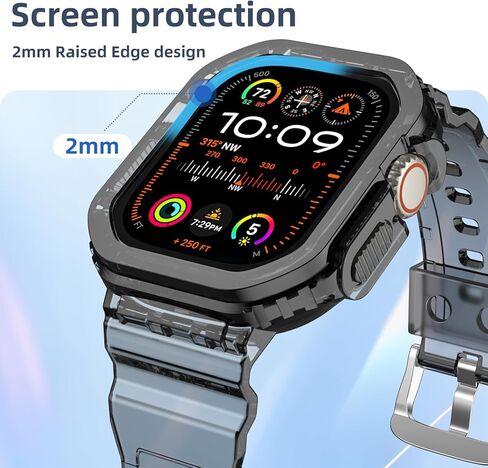 Compatible with Apple Watch Band 40mm 38mm 41mm 42mm 44mm 45mm 49mm Women Men, Crystals Clear Wristband with Bumper Case for iWatch Ultra 2/1 Series 9 8 7 SE/6 5 4 3 2 1 in Kuwait