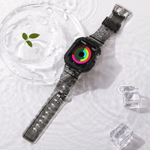 Compatible with Apple Watch Band 40mm 38mm 41mm 42mm 44mm 45mm 49mm Women Men, Crystals Clear Wristband with Bumper Case for iWatch Ultra 2/1 Series 9 8 7 SE/6 5 4 3 2 1 in Kuwait