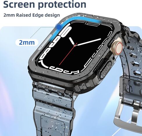 Compatible with Apple Watch Band 40mm 38mm 41mm 42mm 44mm 45mm 49mm Women Men, Crystals Clear Wristband with Bumper Case for iWatch Ultra 2/1 Series 9 8 7 SE/6 5 4 3 2 1 in Kuwait