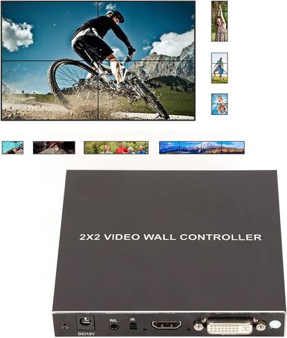 جهاز تحكم فيديو حائطي للتلفزيون، 1080p 2x4، 2x8 أوضاع متتالية، مدخلات DVI، 4 مخارج، 8 أوضاع عرض تدور 180 درجة، معالج عرض ربط الفيديو المتعدد (قابس أمريكي) in Saudi Arabia