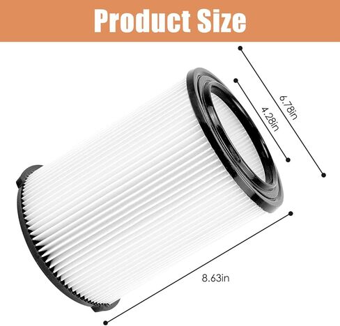 عبوة من 2 مرشحات بديلة VF4000 من ANBOO لمكنسات Ridgid Shop Vac 5-20 جالون للمكانس الكهربائية الرطبة/الجافة + 3 عبوات VF3502 أكياس فلتر مكنسة كهربائية متوافقة مع مكانس Shop Vac 12-16 جالون in Kuwait