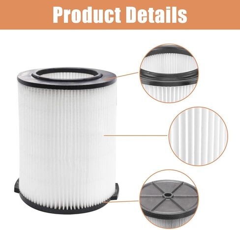 عبوة من 2 مرشحات بديلة VF4000 من ANBOO لمكنسات Ridgid Shop Vac 5-20 جالون للمكانس الكهربائية الرطبة/الجافة + 3 عبوات VF3502 أكياس فلتر مكنسة كهربائية متوافقة مع مكانس Shop Vac 12-16 جالون in Kuwait