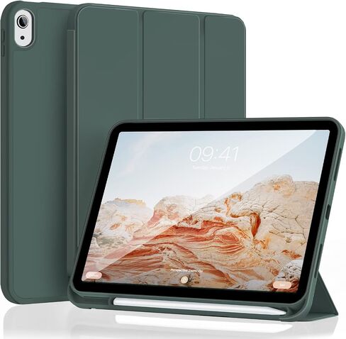 KenKe for 10th Generation Case 10.9 Inch 2022 with Pencil Holder, Soft TPU Back Smart Trifold Stand Case [Support Touch ID and Auto Wake/Sleep], Cover for 10th Gen 10.9 inch 2022, White ice in Saudi Arabia